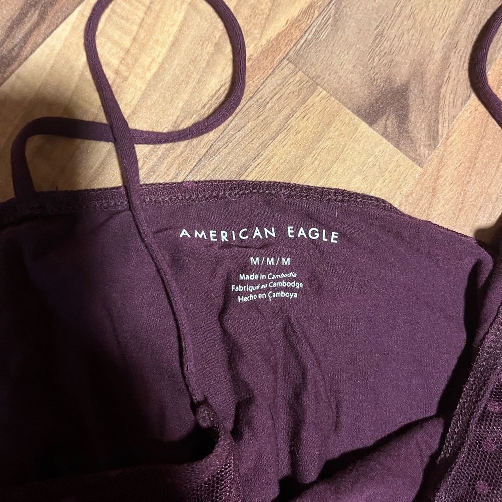 Purple polka dot smocked crop top - Picture 3 of 5